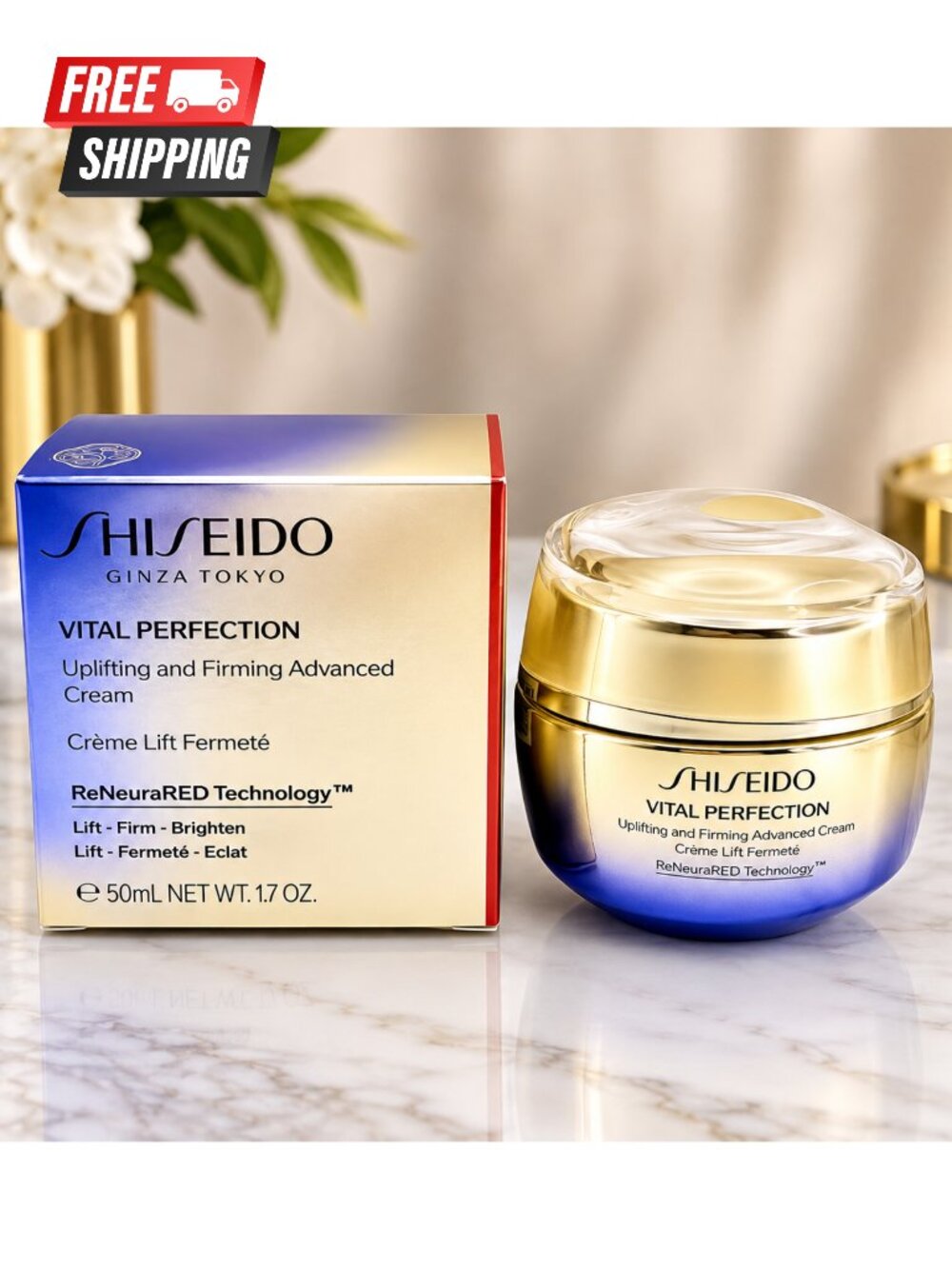 Shiseido Vital Perfection Uplifting Firming Face Cream 1.7oz 50mL ANti-aging New